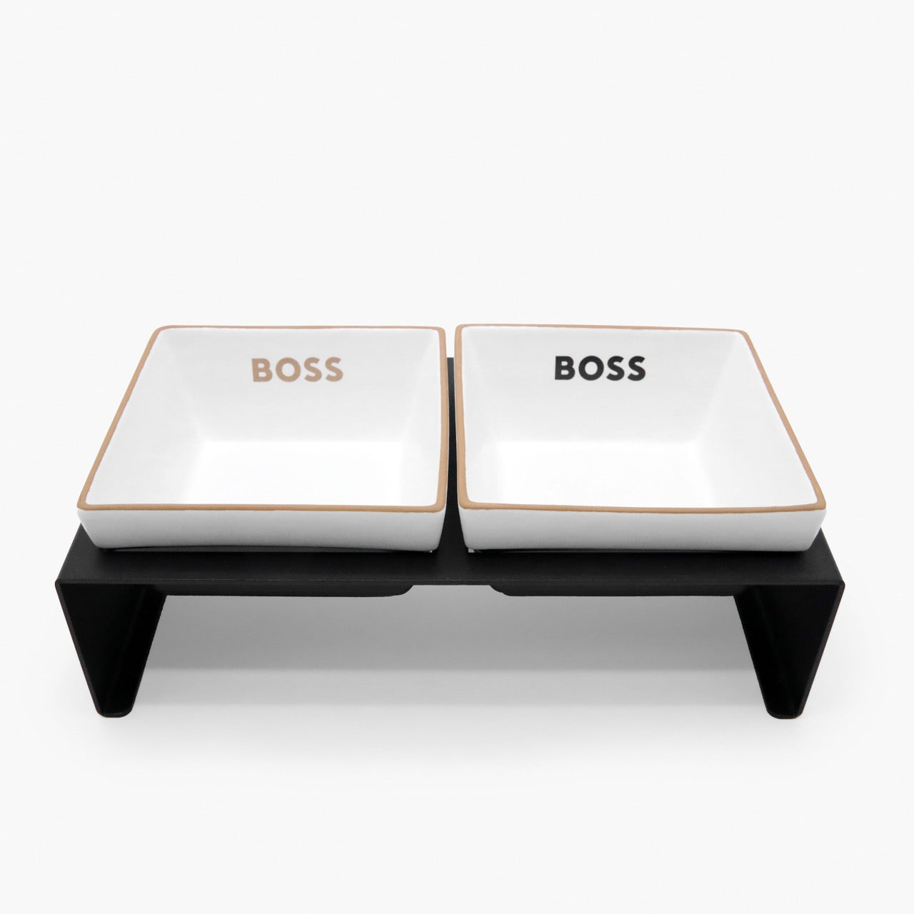 BOSS Dog Twin Ceramic Bowls with Stand The Life of Riley Animals & Pet Supplies The Life of Riley