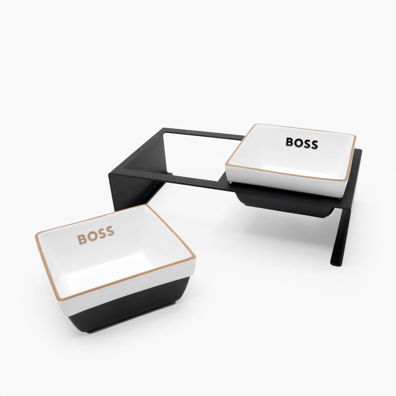 BOSS Dog Twin Ceramic Bowls with Stand The Life of Riley Animals & Pet Supplies The Life of Riley