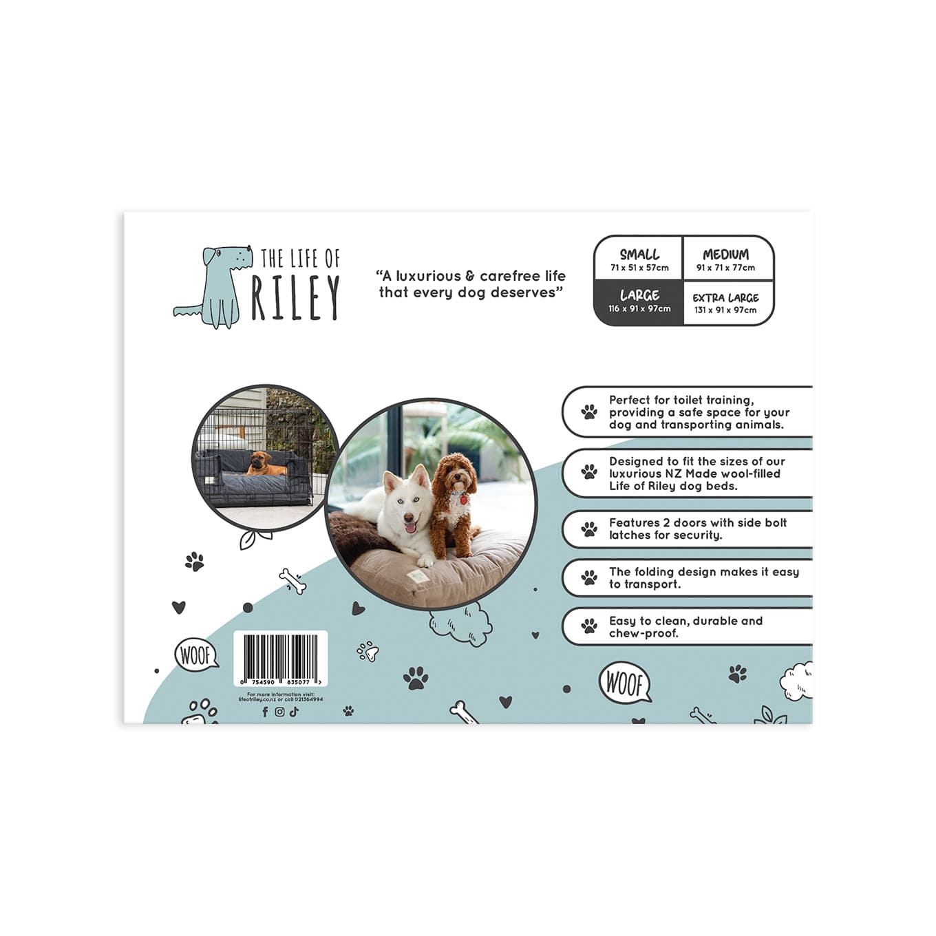 Premium Dog Crate The Life of Riley  The Life of Riley